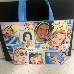 ESTEE LAUDER Comic Print Tote Bag Colorful | 90s | Recycled Materials | Pop Art